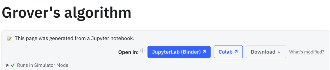 ด้านบนของหน้าบทเรียน: Open in JupyterLab (Binder), Colab หรือดาวน์โหลด